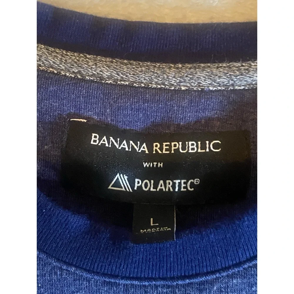 Banana Republic Polartec Fleece Sweatshirt Mens Large Navy Blue Raglan 382917-02